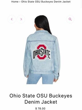 Ohio State Denim Jacket with Buckeyes Logo - Light Blue